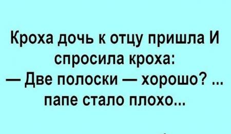 Кроха дочь к отцу пришла И спросила кроха две полоски хорошо папе стало