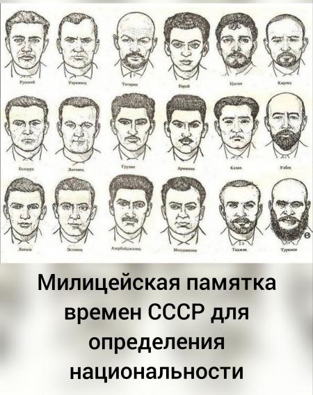 МилицейЁкая памятка времен СССР для определения национальности - выпуск ...