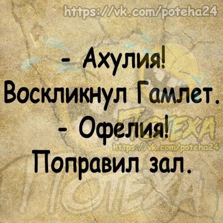 Ахулия воскликнул гамлет офелия поправил зал