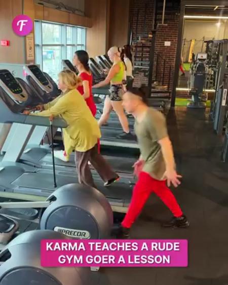 KARMA TEACHES A RUDE GYM GOER A LESSON - выпуск №3304330